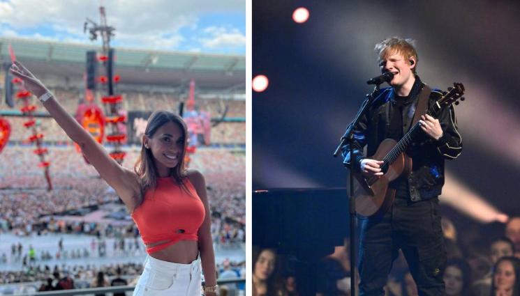 Антонела Рокуцо - Съпругата на Меси купонясва на концерт на Ед Шийрън