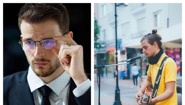 актьор - ТВ звезда пее на улицата