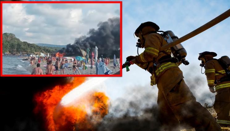 a - ОГНЕН АД: Изгоря последният бар на централния плаж в Китен (ВИДЕО)