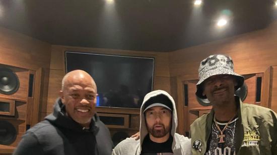 Eminem, Dr. Dre и Snoop Dogg заедно в звукозаписното студио