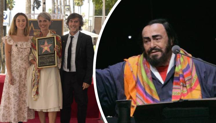 Лучано Павароти Кристина Павароти - Лучано Павароти със звезда на Алеята на славата