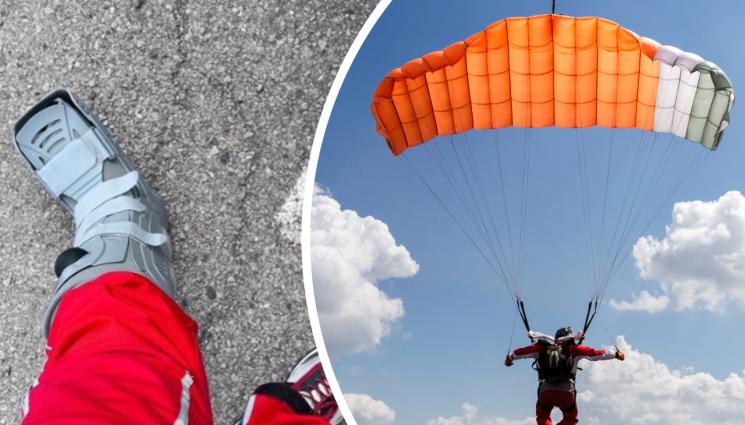 скок парашут - ШИЛО В ТОРБА НЕ СТОИ: Куц актьор скочи с парашут (СНИМКИ)