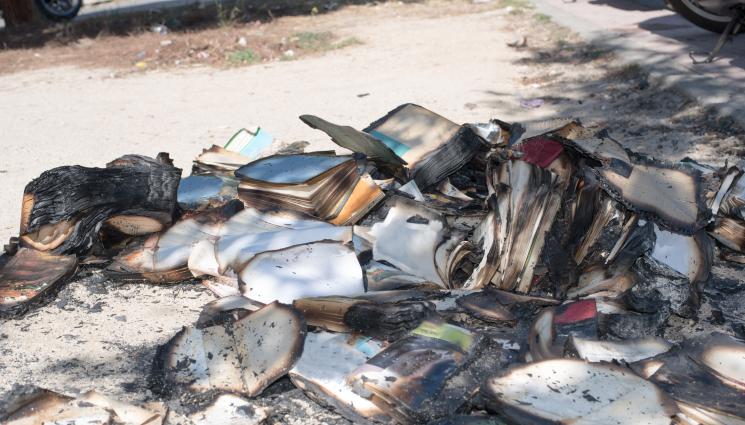 пожар - Пожар в читалище в Кубрат изпепели 10 хил. тома литература