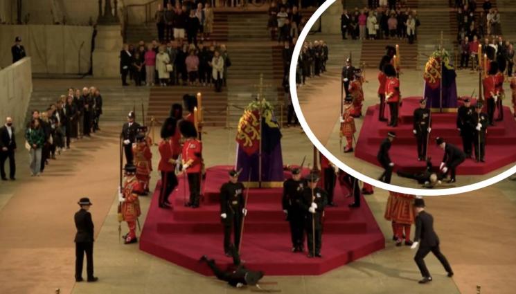 б - ДРАМА: Гвардеец припадна, докато пазеше ковчега на Елизабет II (ВИДЕО)