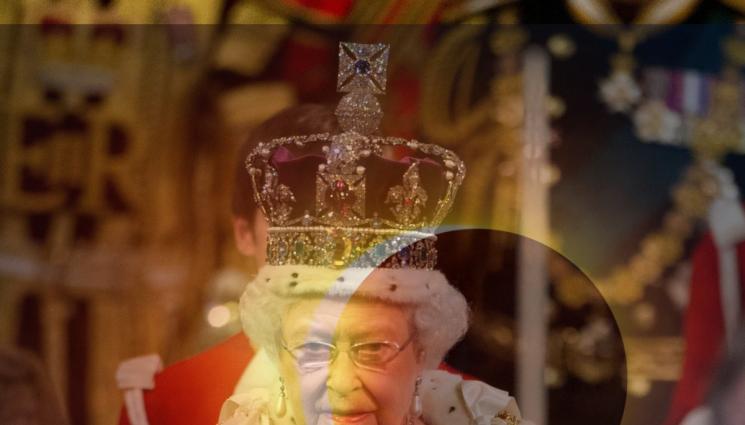 елизабет - Слънчевото затъмнение ориса залеза на Елизабет II