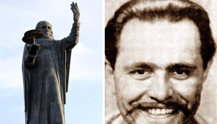 статуя - Наш вдигнал статуята на Леонардо в Рим