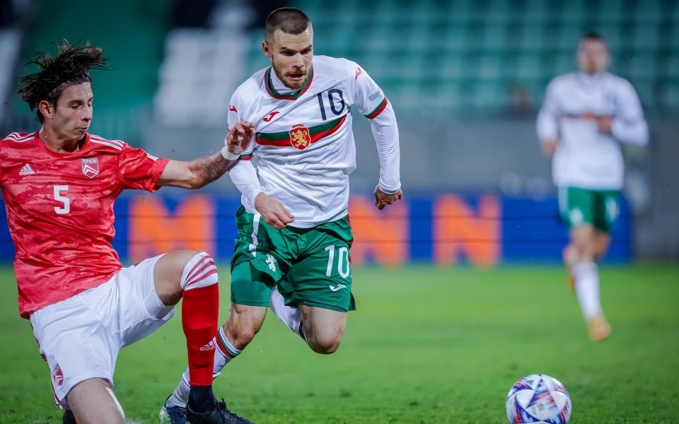 Националният отбор на България играе при резултат 3:1 срещу Гибралтар