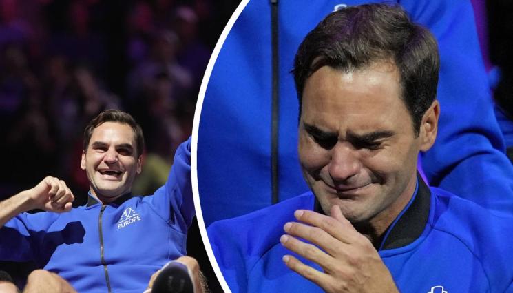 Федерер - Федерер се сбогува с тениса през сълзи, загуби последния си мач, в който игра рамо до рамо с Надал