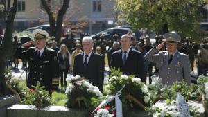 Президентът Румен Радев и служебният министър на отбраната Димитър Стоянов