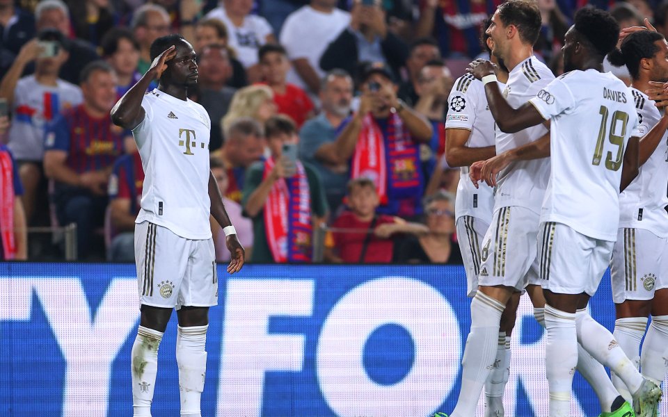 Барселона и Байерн Мюнхен играят при резултат 0:2 в груповата