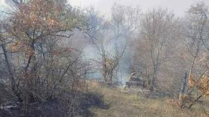 Продължава гасенето на пожара на територията на военния полигон Ново