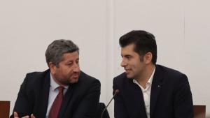 Представители на Продължаваме Промяната ПП и Демократична България ДБ обсъждат