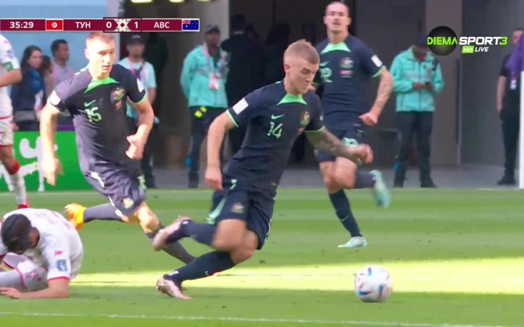 Тунис - Австралия 0:1 /първо полувреме/