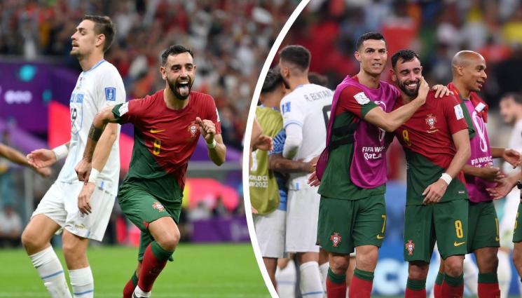 Португалия Уругвай - Два гола на Бруно Фернандеш изпратиха Португалия на 1/8-финалите