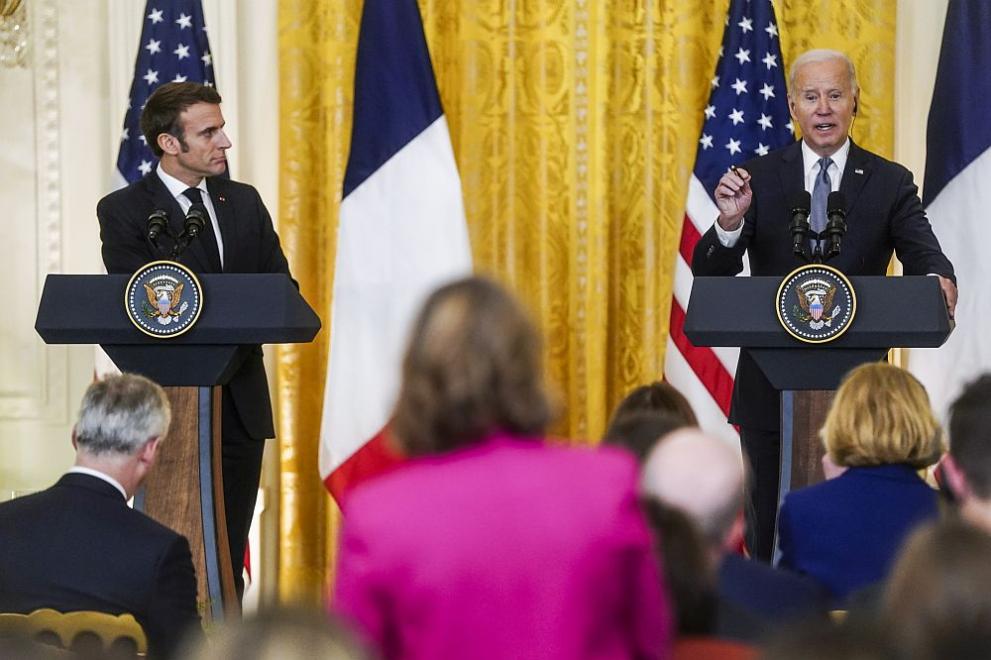 Президентите на САЩ и на Франция Джо Байдън и Еманюел