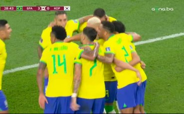 Футболистите на Бразилия отпразнуваха попаденията си в мрежата на Южна