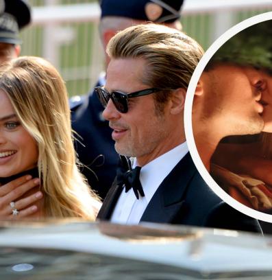 Брад Пит Марго Роби целувка