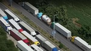 Tранспортна блокада около Дунав мост при Русе през последните дни
