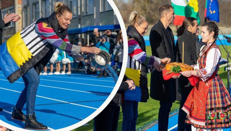 Стефка Костадинова Ямбол - Ямбол вече има нова атлетическа писта, Стефка Костадинова я откри