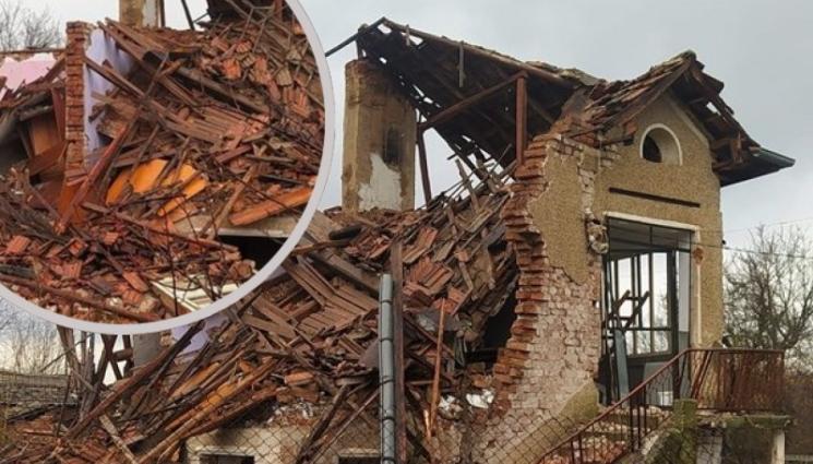 съборена къща - НА КОСЪМ ОТ ТРАГЕДИЯ: Газова бутилка събори къща