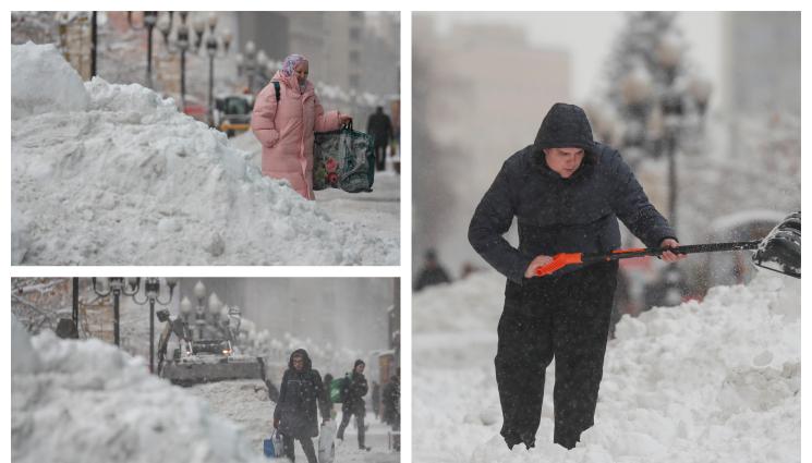 сняг Москва - ПРЕСПИ ЗАРИНАХА МОСКВА: Невиждан снеговалеж от 81 години насам