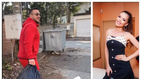 Коцето изхвърля боклука на преслава