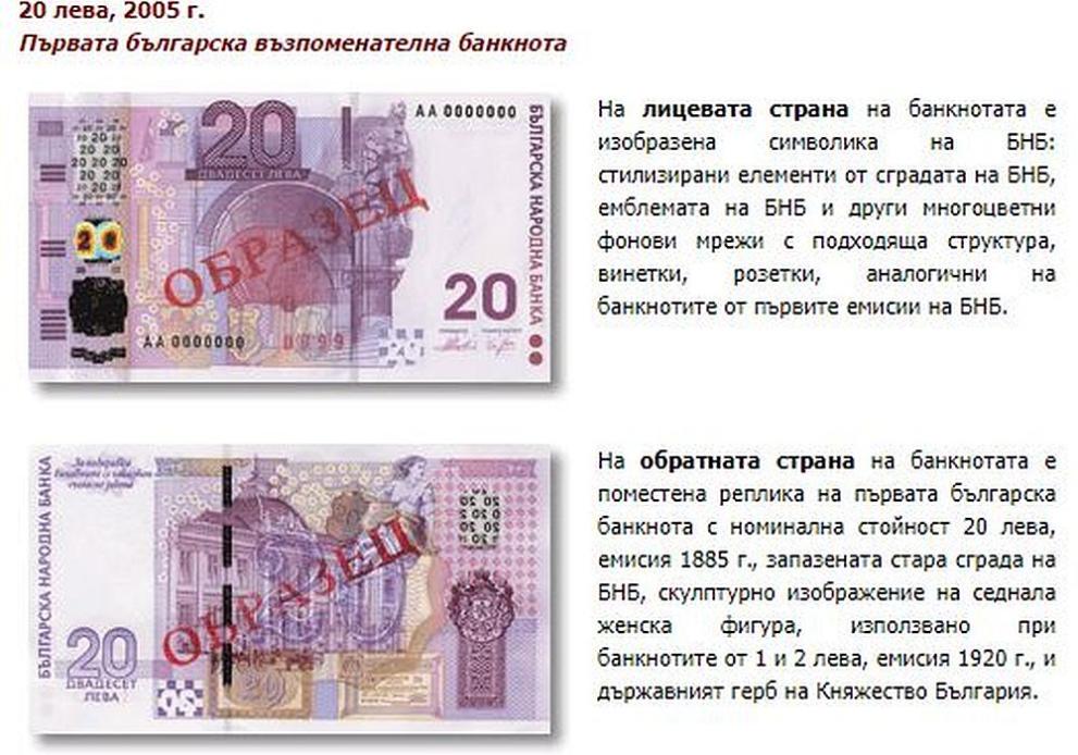  Българска народна банка банкнота 20 лв. 