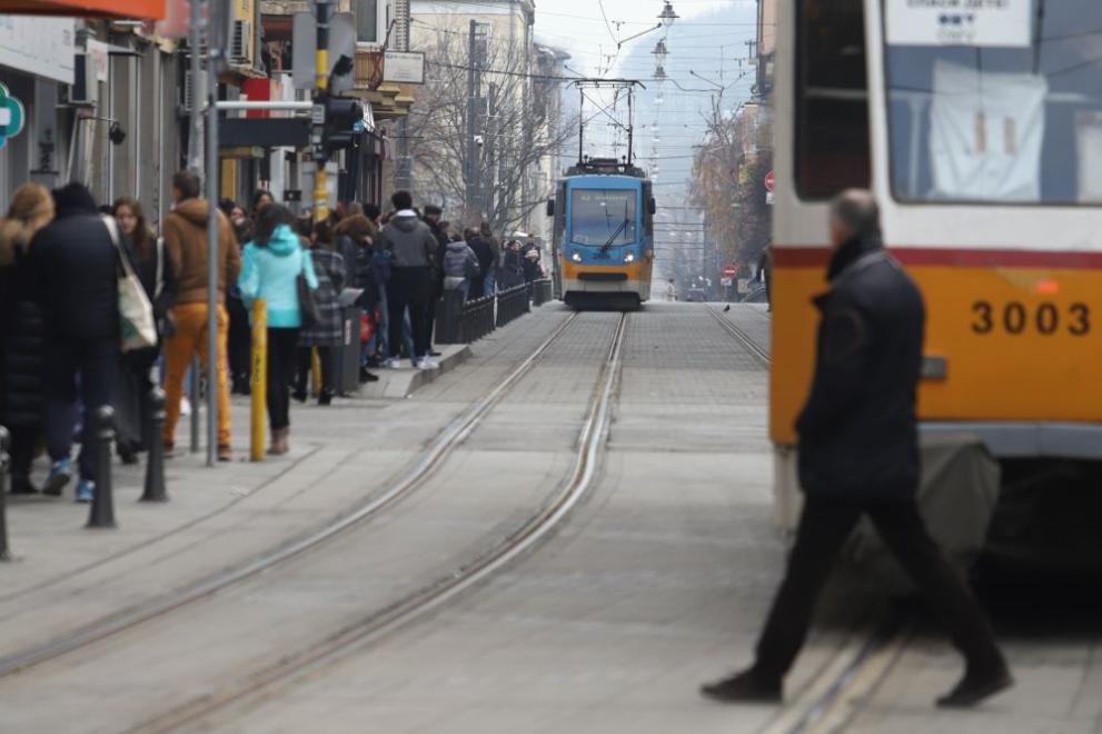 Пореден сблъсък между трамвай и автомобил в центъра на София.