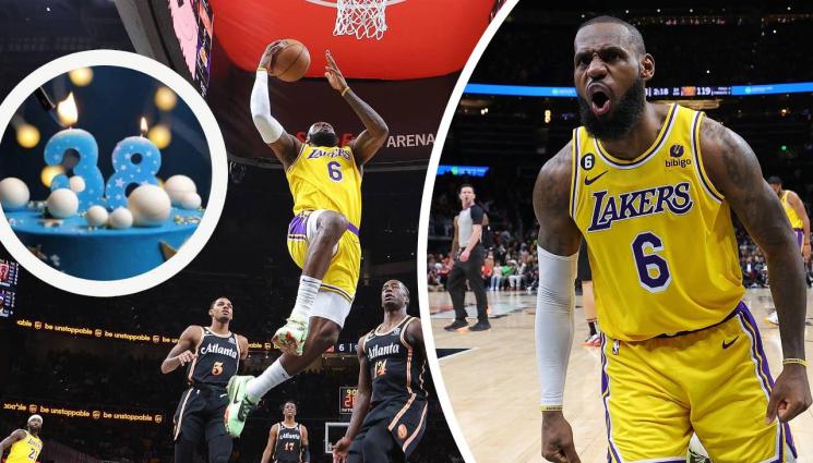 Леброн Джеймс - НАВРЪХ РОЖДЕНИЯ СИ ДЕН Леброн Джеймс се развихри срещу Атланта