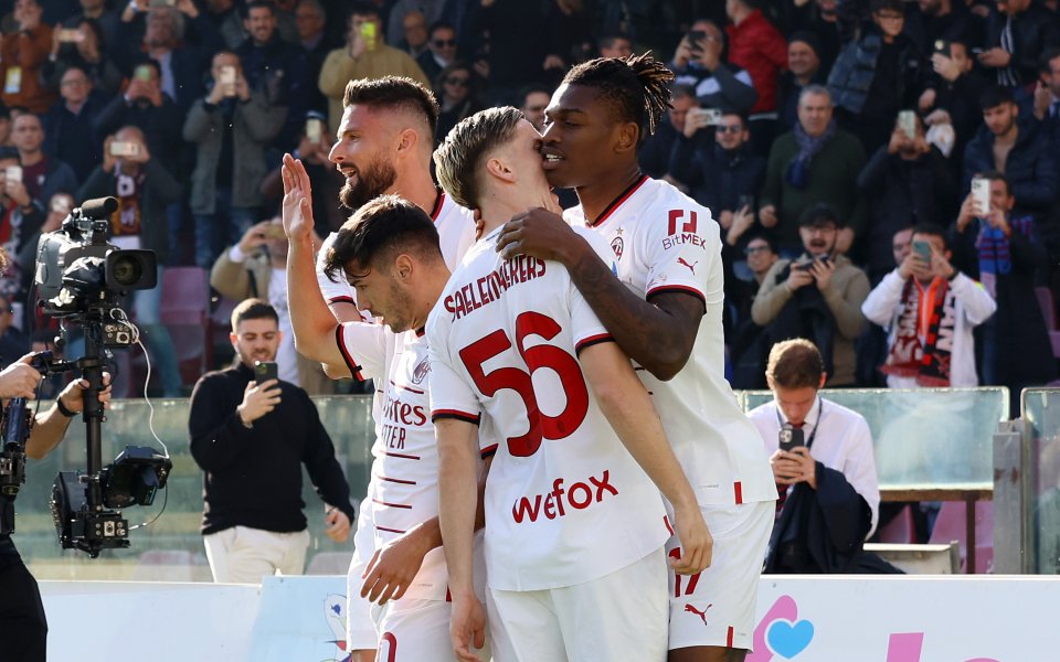 Шампионът Милан победи Салернитана с 2:1 като гост при подновяването