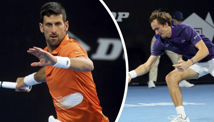 Джокович Медведев - Джокович мина през Медведев въпреки контузия