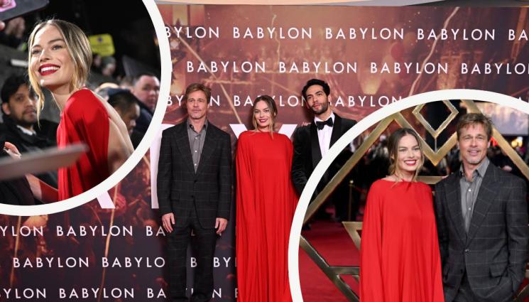 Марго Роби Брад Пит - ЗАШЕМЕТЯВАЩА: Марго Роби блесна в убийствено червено (СНИМКИ)