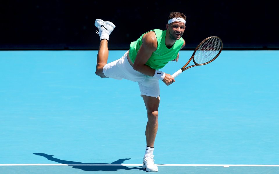 Григор Димитров тренира преди старта на Australian Open