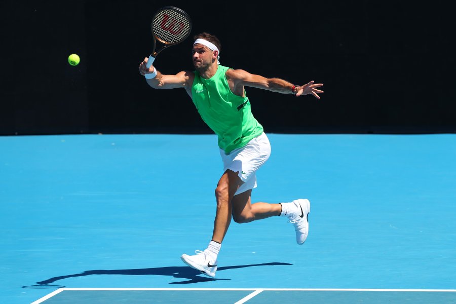 Григор Димитров тренира преди старта на Australian Open1