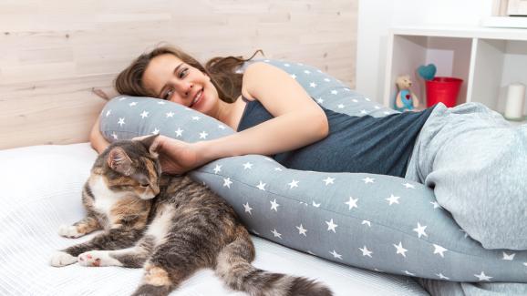 Безопасно ли е за бременните жени да галят котки