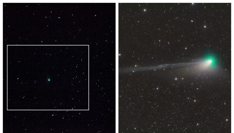 a - НЕВИЖДАНО: Изригване счупи опашката на зелената комета