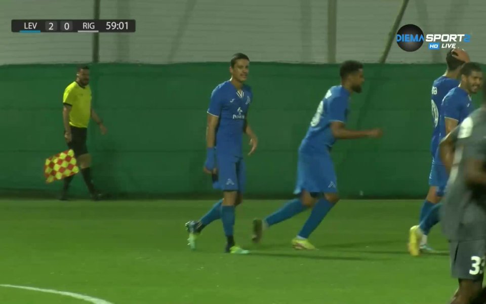 Левски удвои аванса си срещу Рига ФК. В 59-ата минута