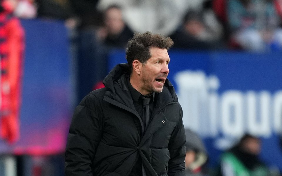 Наставникът на Атлетико Мадрид - Диего Симеоне е недоволен от