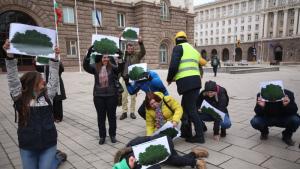 Екоактивисти организираха флашмоб пред Президентството   Георги Димитров Представители на коалиция