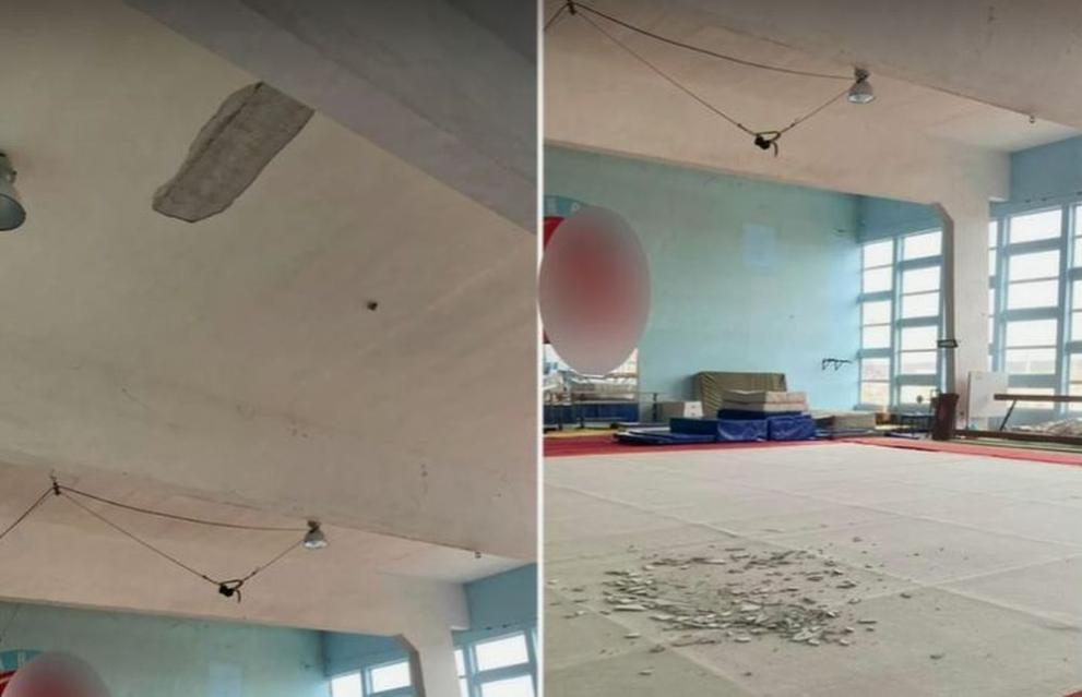 Падна мазилка от таван на общинска спортна зала в Плевен