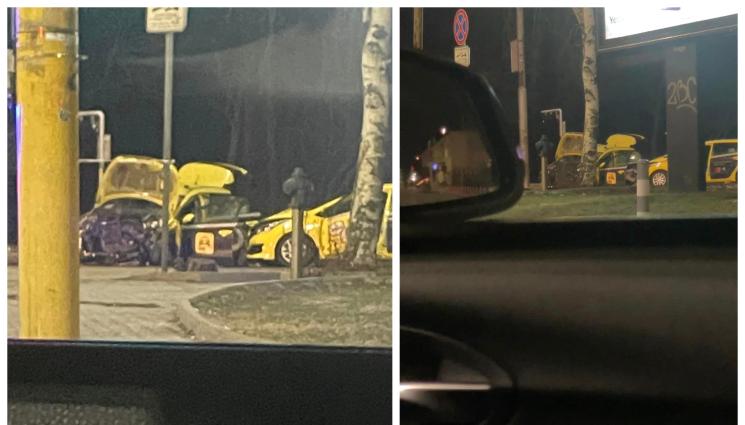 ТАКСИТА - МЕЛЕ: Кола се натресе в три таксита (ВИДЕО)