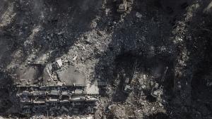 Кадри от дрон публикувани от Ройтерс показват разрушенията в сирийския