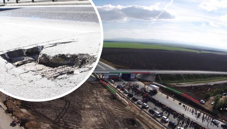 Марица - КАТО В ЛУНАПАРК: Дупки и бабуни друсат колите по най-новата ни магистрала (ВИДЕО)