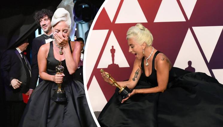 Лейди Гага - ШАМПАНСКО И СЪЛЗИ: Лейди Гага гърми тапата за втори Оскар