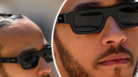 Люис Хамилтън пиърсинг нос