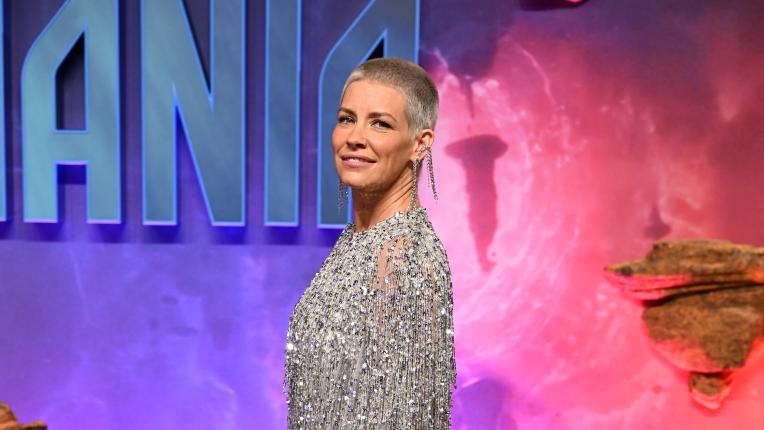  Еванджелин лили на лондонската премиера на „ Ант-Мен и Осата: Квантомания “ 