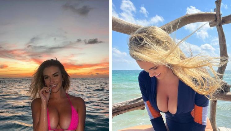 Кайла Симънс - Секси Кайла плува сред акули