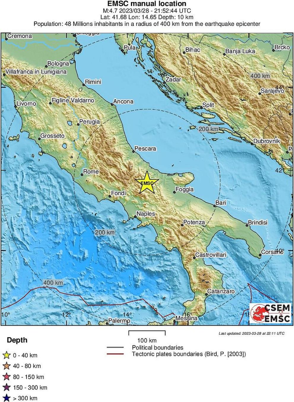 земетресение Италия