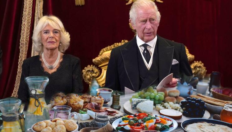 Принц Чарлз Камила - НА КРАЛСКАТА ТРАПЕЗА: Чарлз III черпи с френски киш със спанак