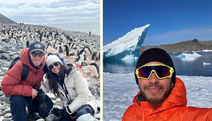 Нина Добрев Люис Хамилтън - Гаджето на Нина Добрев набута Хамилтън в ледените води на Антарктида (ВИДЕО)